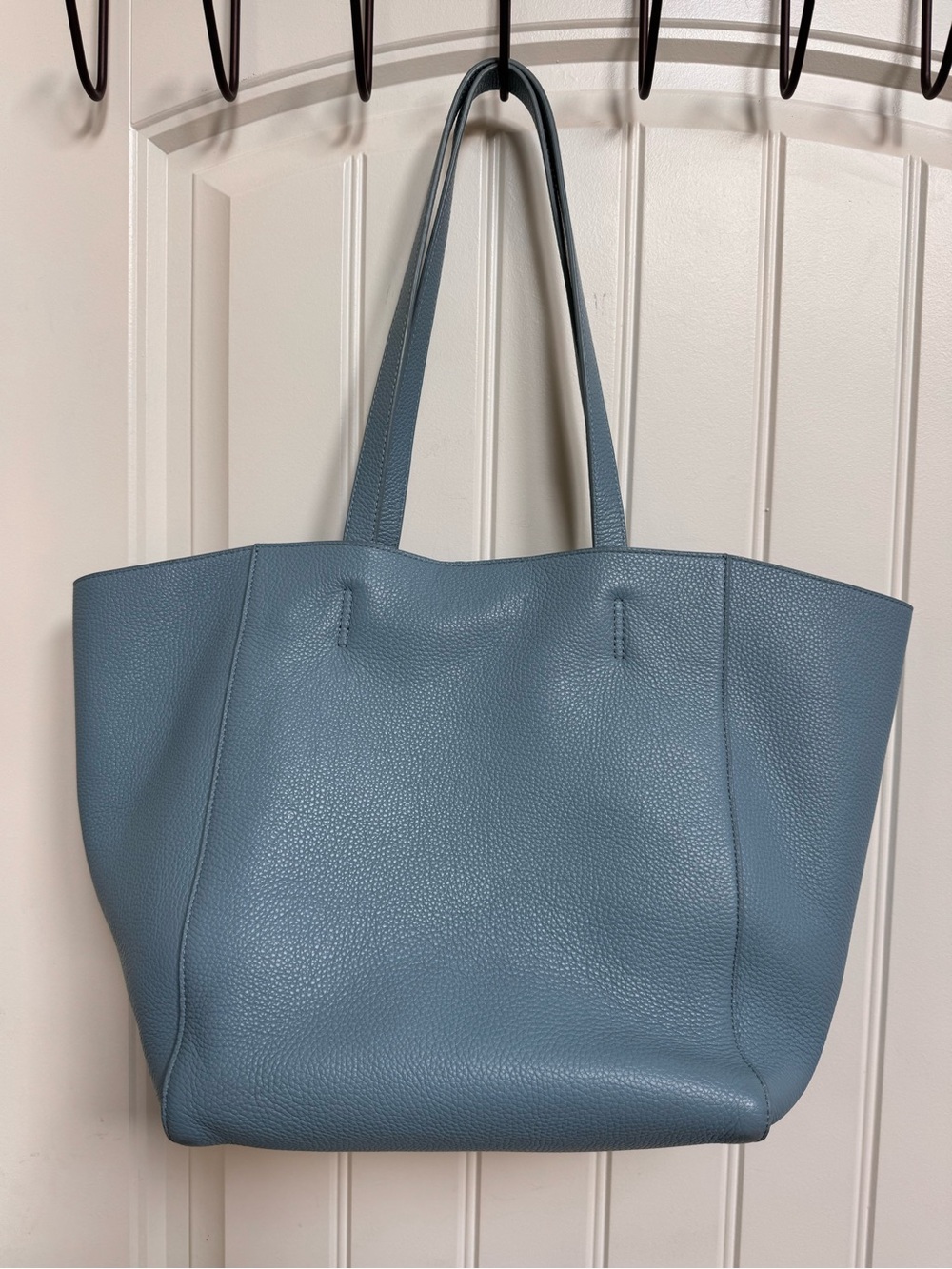 Pop & Suki Baby Blue Pebble Leather Tote. 12” by 11” by 7”